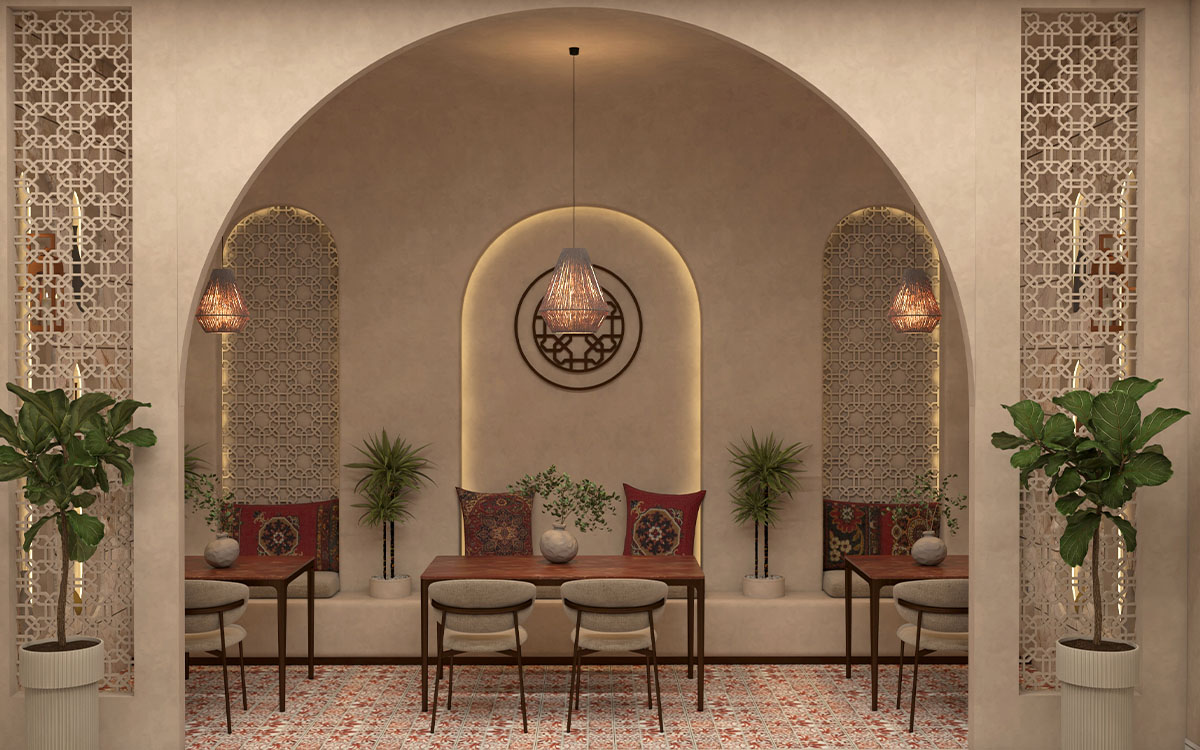 Neo-Arabic Boutique Café Design