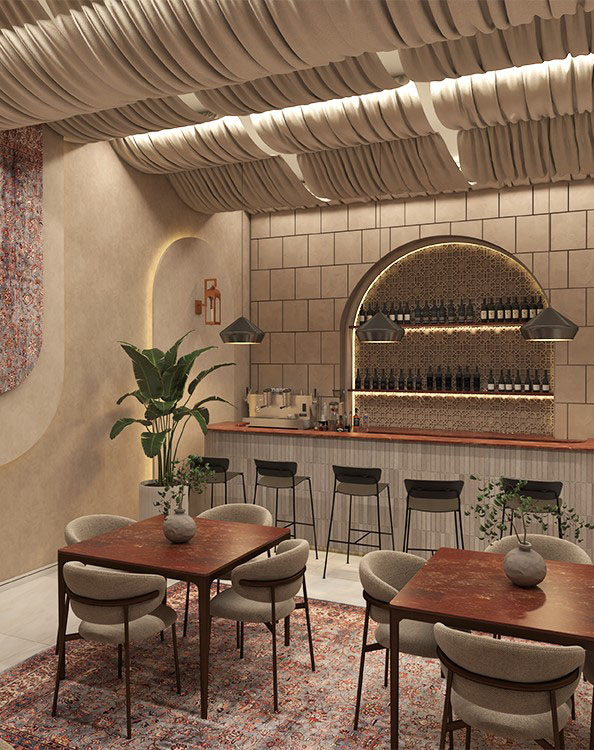 Neo-Arabic Boutique Café Design