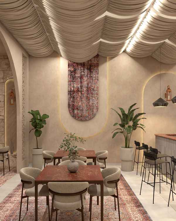 Neo-Arabic Boutique Café Design
