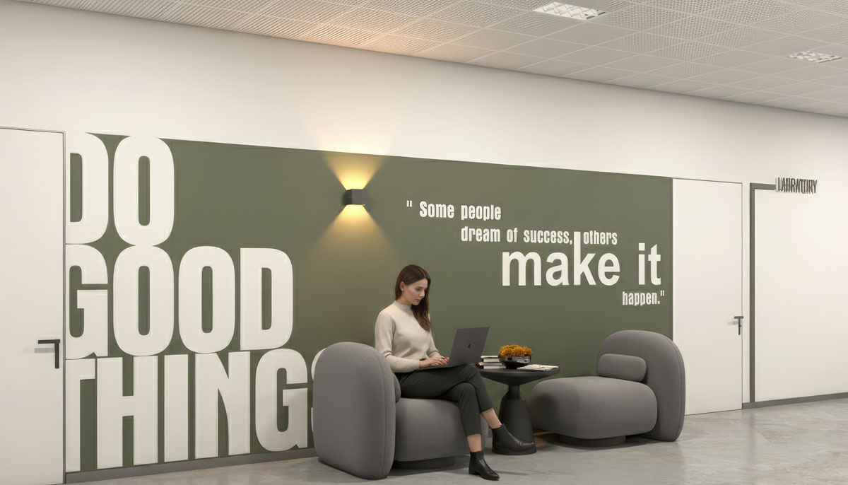 Modern interior design of a coworking space in Norway