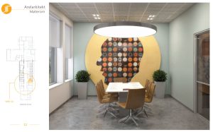 Modern interior design of a coworking space in Norway
