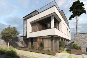 Modern villa facade design