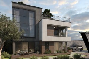 Modern villa facade design
