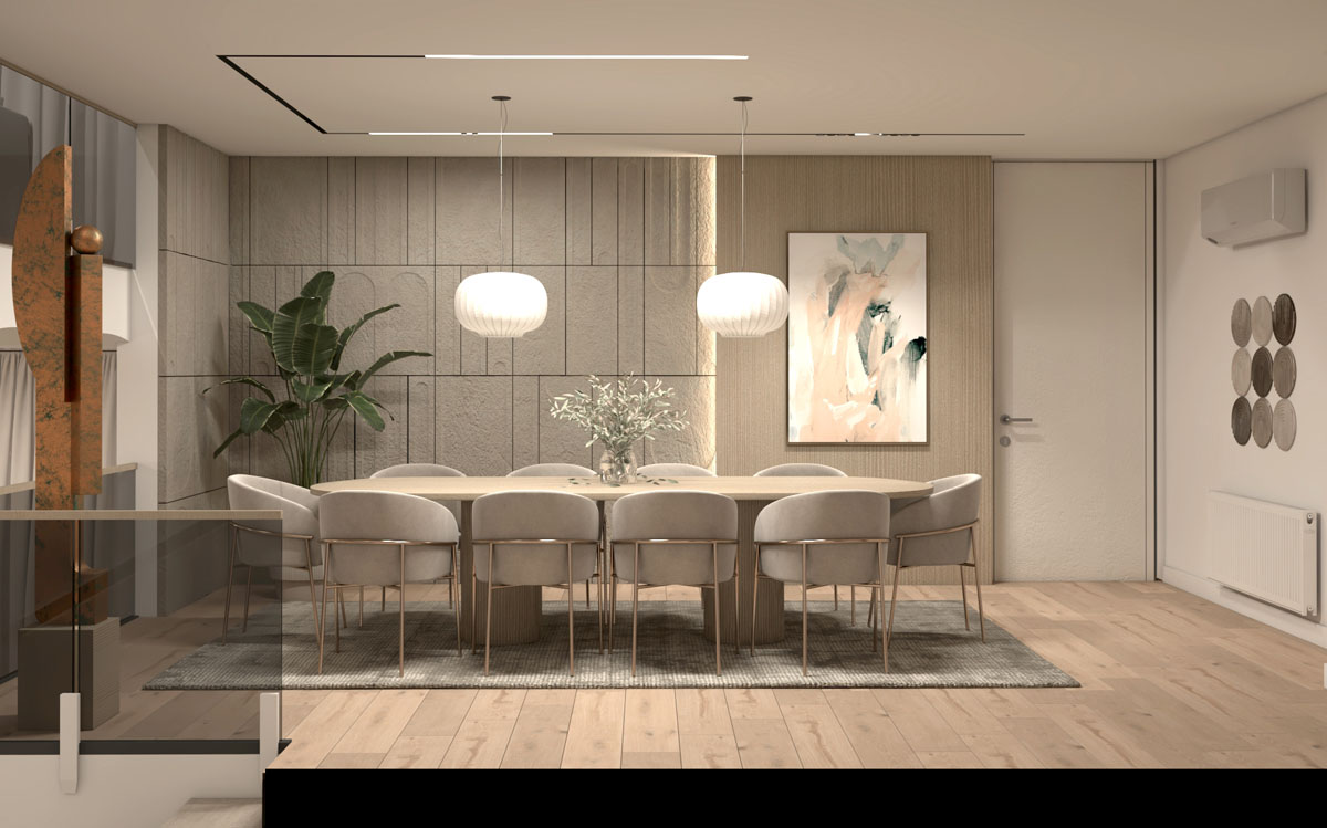 Residential interior design with Japandi design style
