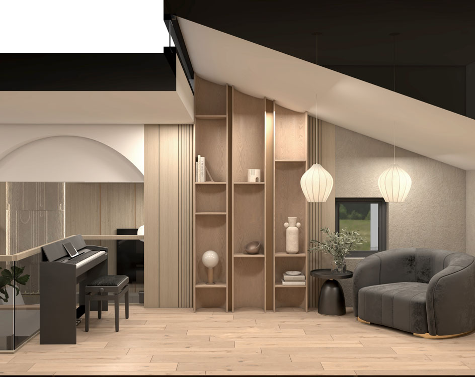 Residential interior design with Japandi design style