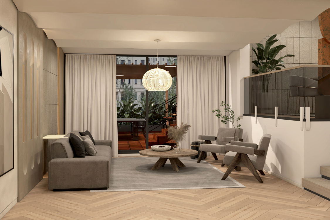 Residential interior design with Japandi design style