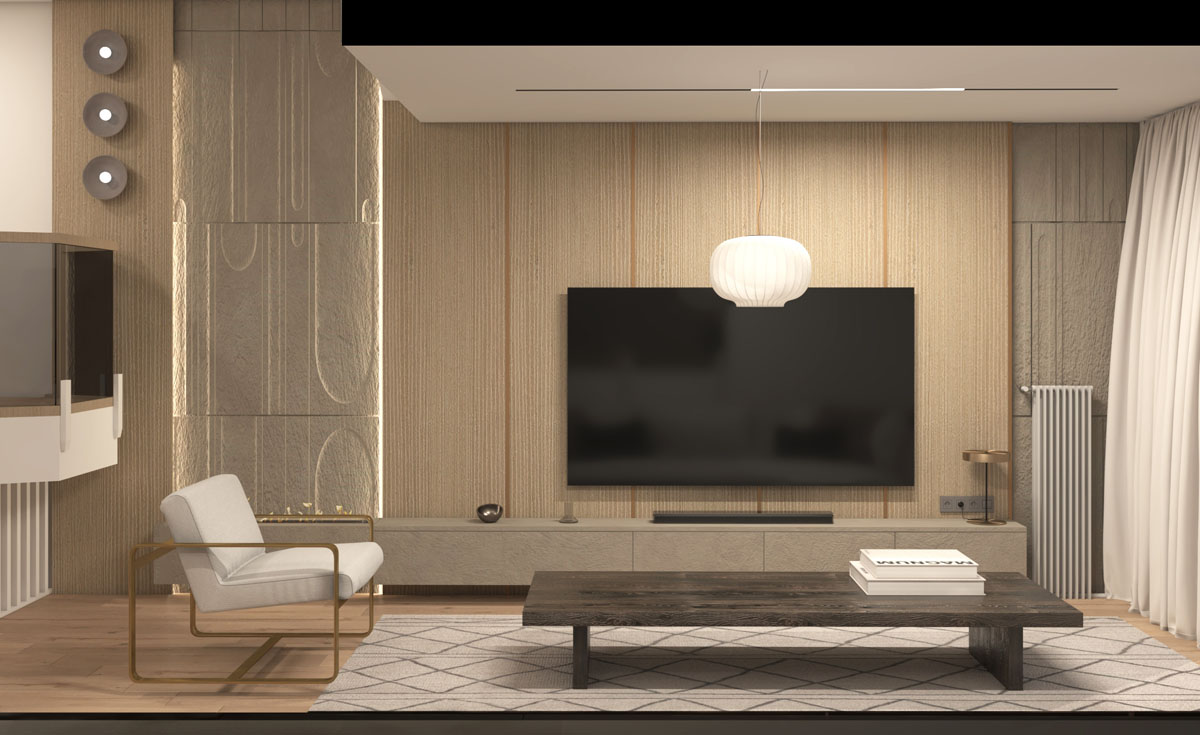 Residential interior design with Japandi design style